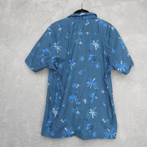 Ted Baker Shirt Short Sleeve Slim Fit Floral Button Down Blue Medium - Picture 2 of 10